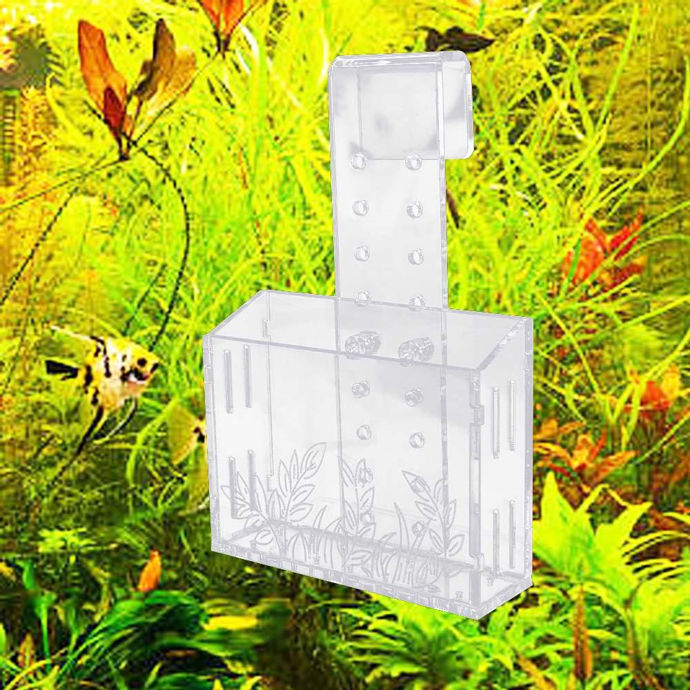 Aquarium Planted Wall - ถ้วยปลูกต้นไม้ในตู้ปลาแบบแขวนผนัง โปร่งใส ลอยน้ำได้ พร้อมจุกดูดสุญญากาศ อะคริลิค สำหรับปลูกพืชน้ำในตู้ปลา