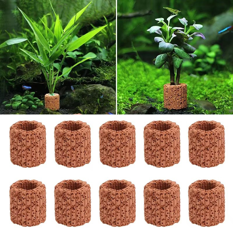 Planted Aquarium Products - พืชน้ําแหวนคงที่สําหรับพิพิธภัณฑ์สัตว์น้ําภูมิทัศน์เซรามิคน้ําหม้อแหวนเครื่องมือตกแต่งอุปกรณ์เสริมถังปลา