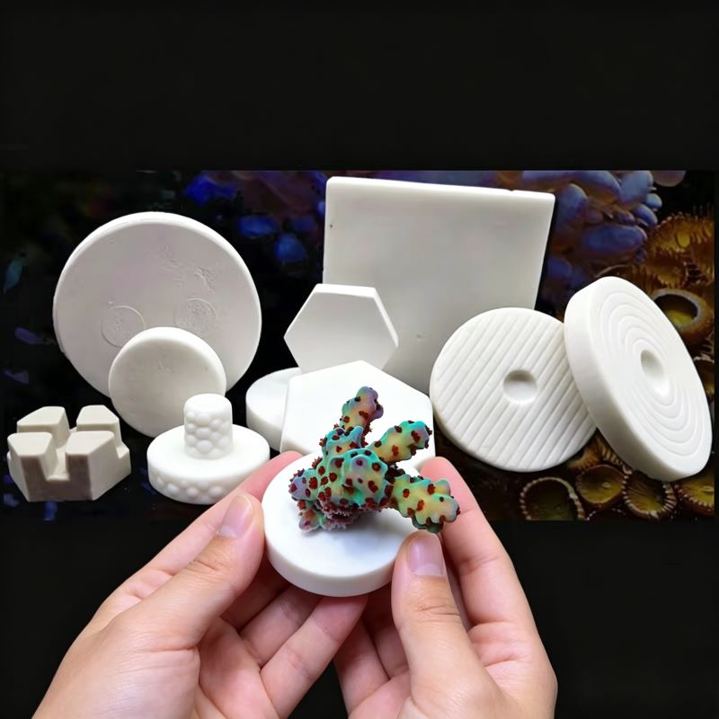 Aquarium Plant Design - ฐานเซรามิก SPS สำหรับปลูกปะการัง รูปทรงสี่เหลี่ยมแบบ T ถาดสำหรับปะการังน้ำเค็ม