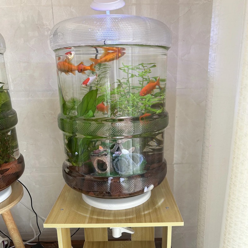 Aquarium Planted Setup - ตู้ปลาสำเร็จรูปขนาด 30x30 ซม. ทำจากพลาสติก ดีไซน์สร้างสรรค์ พร้อมระบบเปลี่ยนน้ำแบบคลิกเดียว