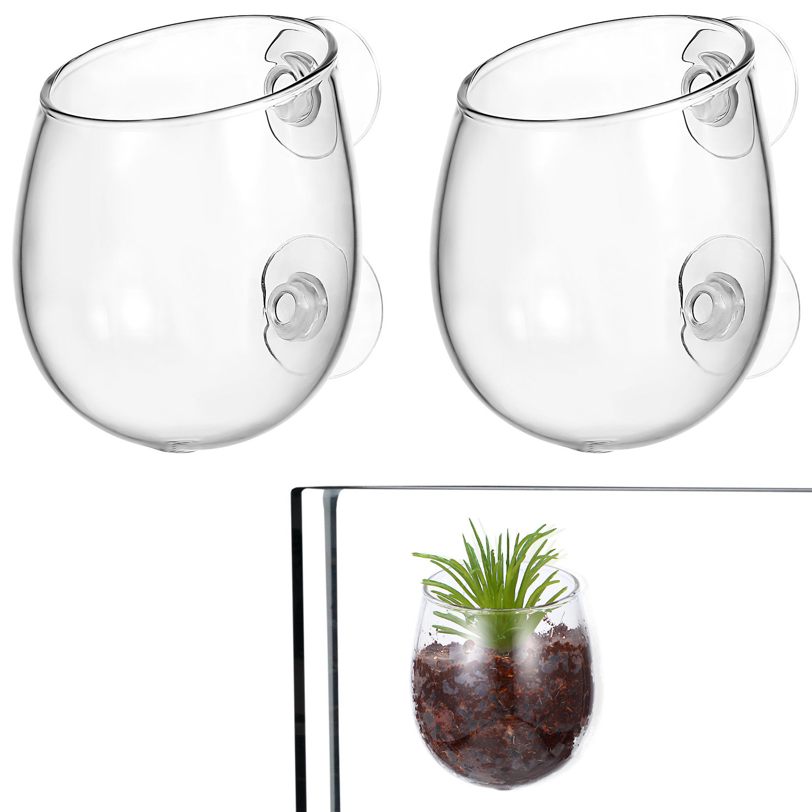 อุปกรณ์ตกแต่งตู้ปลา 2 ชิ้น ถ้ว - Aquarium Planted Wall บทวิจารณ์และราคา