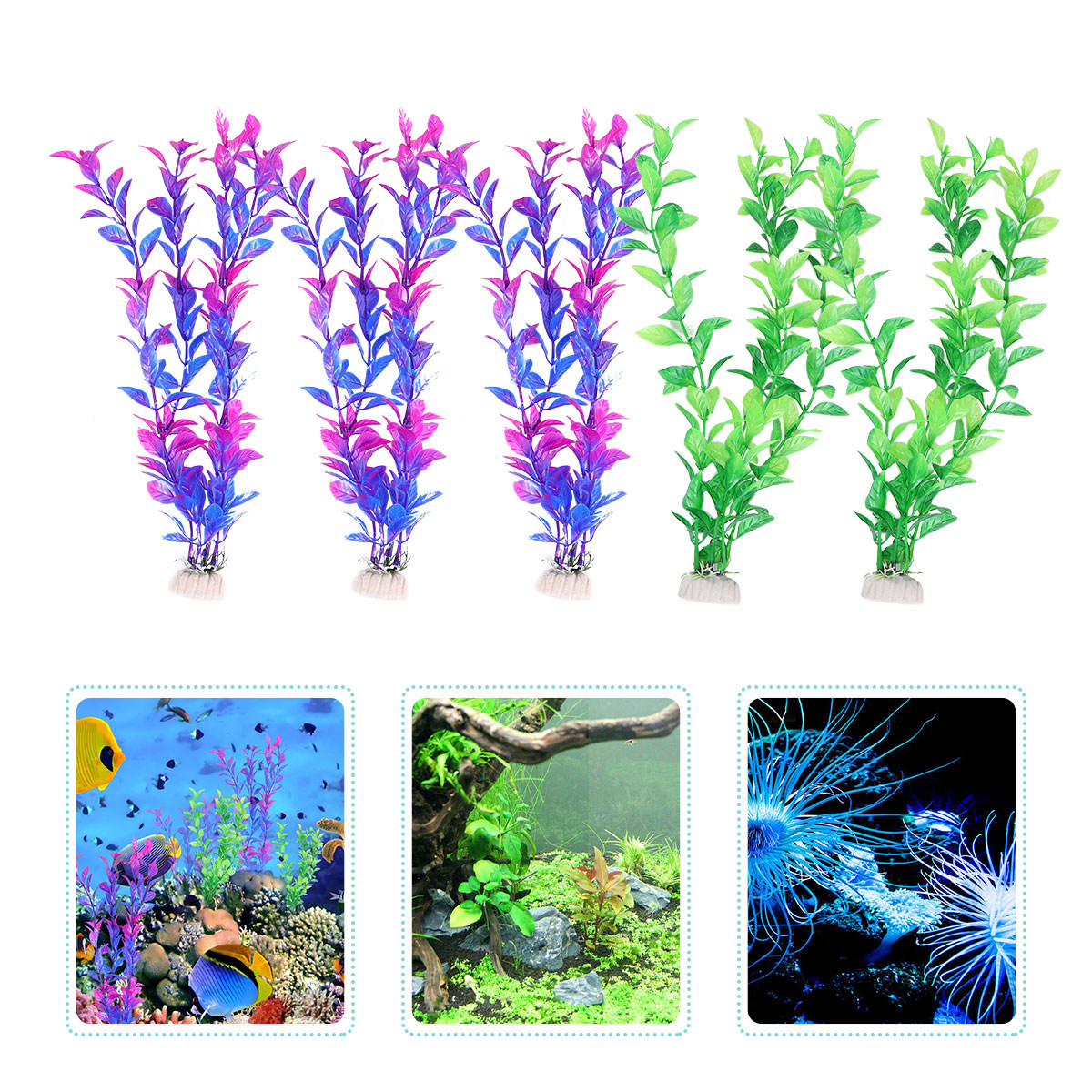 ชุดต้นไม้น้ำปลอม 10 ชิ้น 5 ต้น - Aquarium Plant Live บทวิจารณ์และราคา