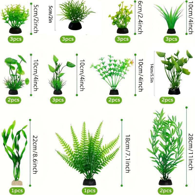 ชุดตกแต่งตู้ปลา ต้นไม้พลาสติกป - Aquarium Plant Design บทวิจารณ์และราคา